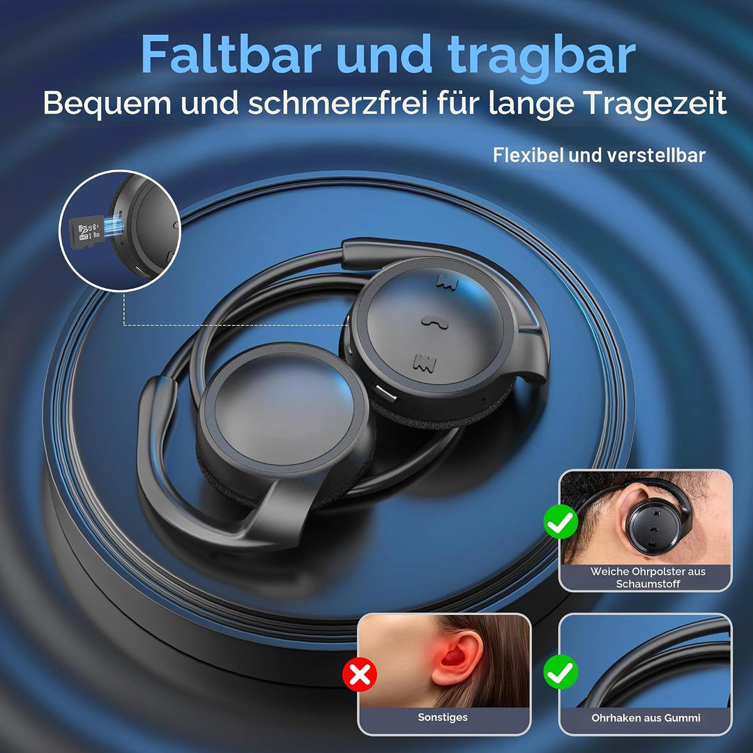 Kabellose Kopfhörer Bluetooth 5.0-Kopfhörer Sport mit Sprachanruf/HiFi Stereo Mikrofon, Headset Blue