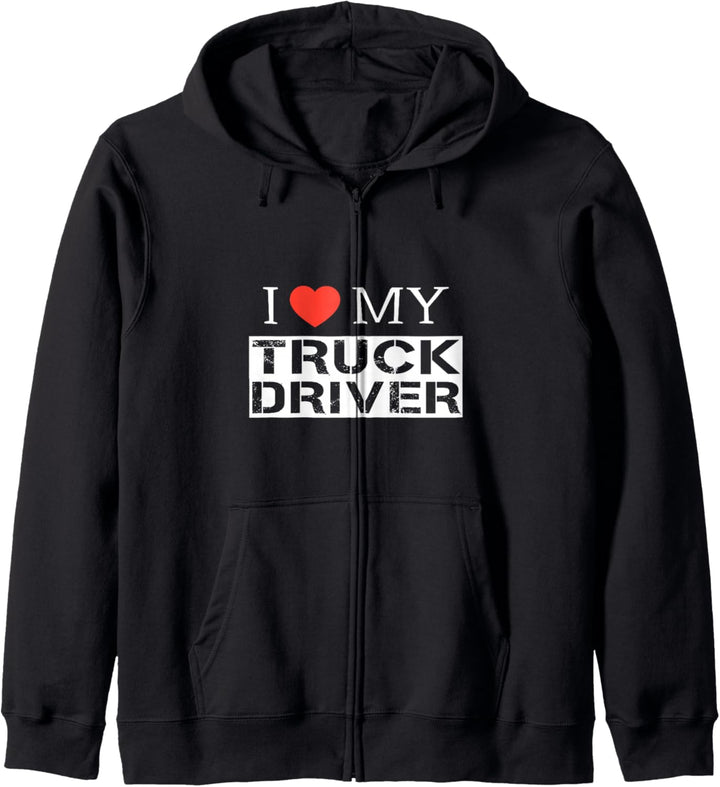 Ich Liebe Meinen LKW-Fahrer Trucker Freundin Frau Mutter Kapuzenjacke