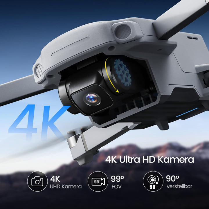 Holy Stone HS360D GPS Drohne mit 4K Kamera für Erwachsene, 5GHz FPV Übertragung bis 6KM, 80 Min. Flu
