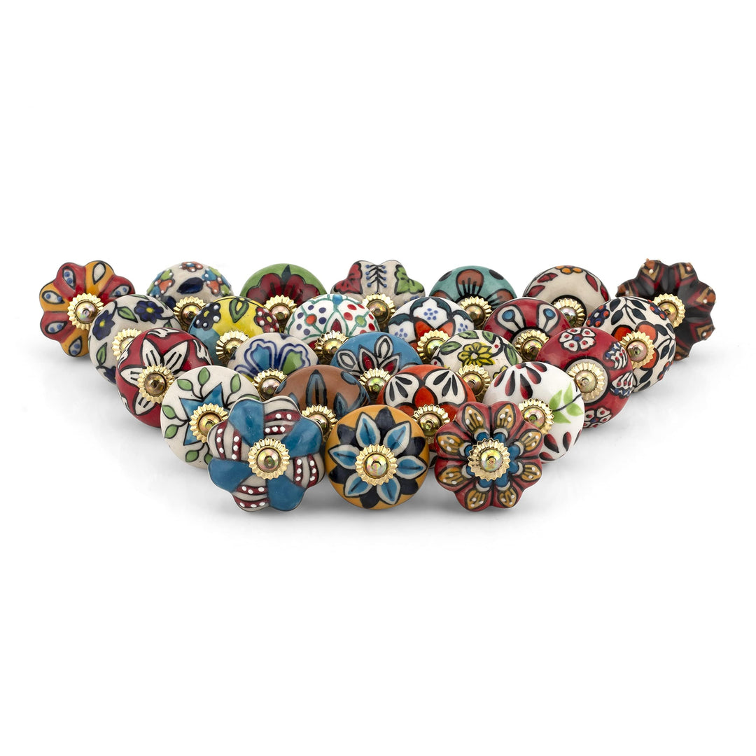 Craft Trade Sortiert Türschrankknopf Boho Antik Keramik-Türknöpfe Kommode Schublade Zieht Hardware K