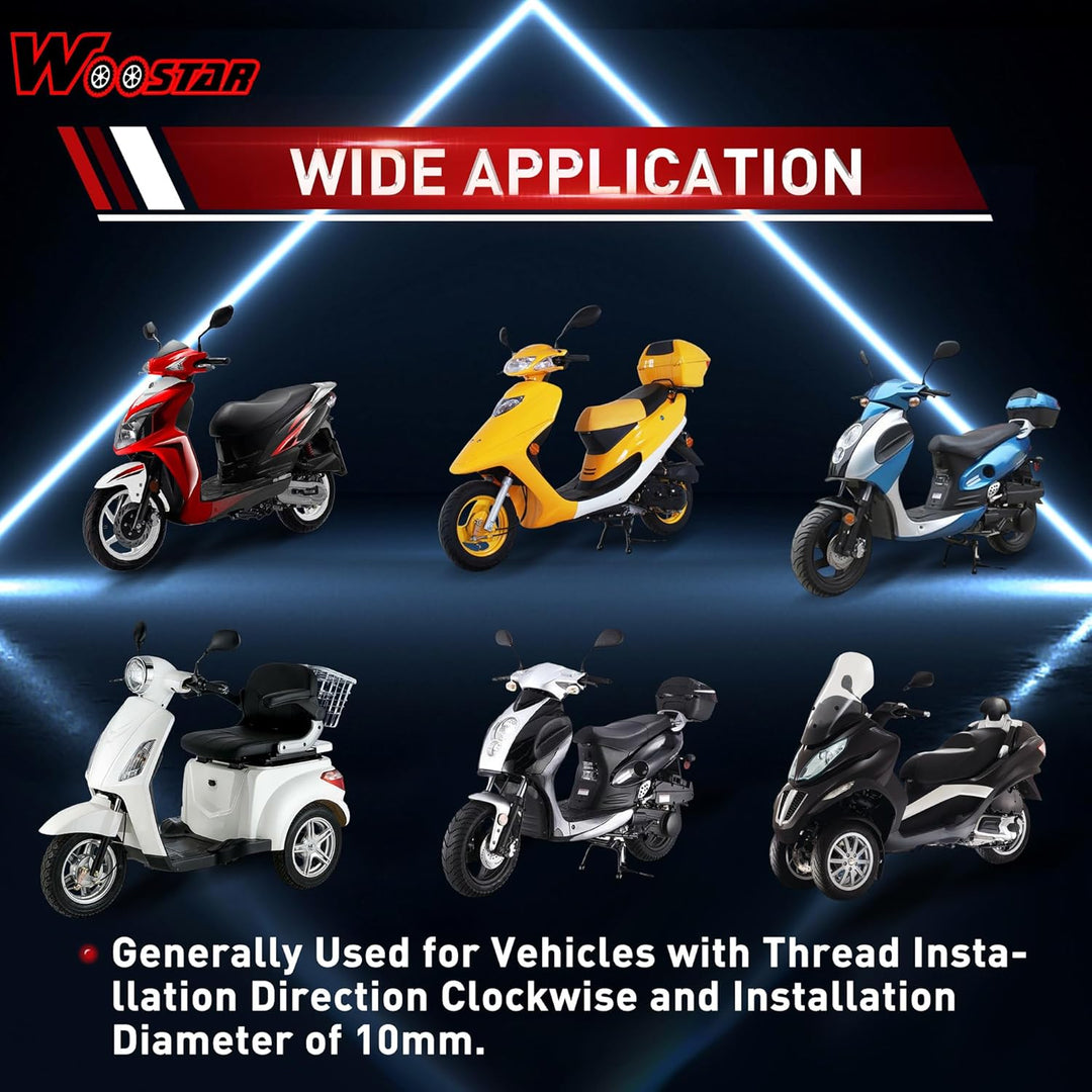 WOOSTAR 10mm Im Uhrzeigersinn Seitenspiegel Ersatz für 50ccm 70ccm 90ccm 110ccm 125ccm 150ccm 200ccm