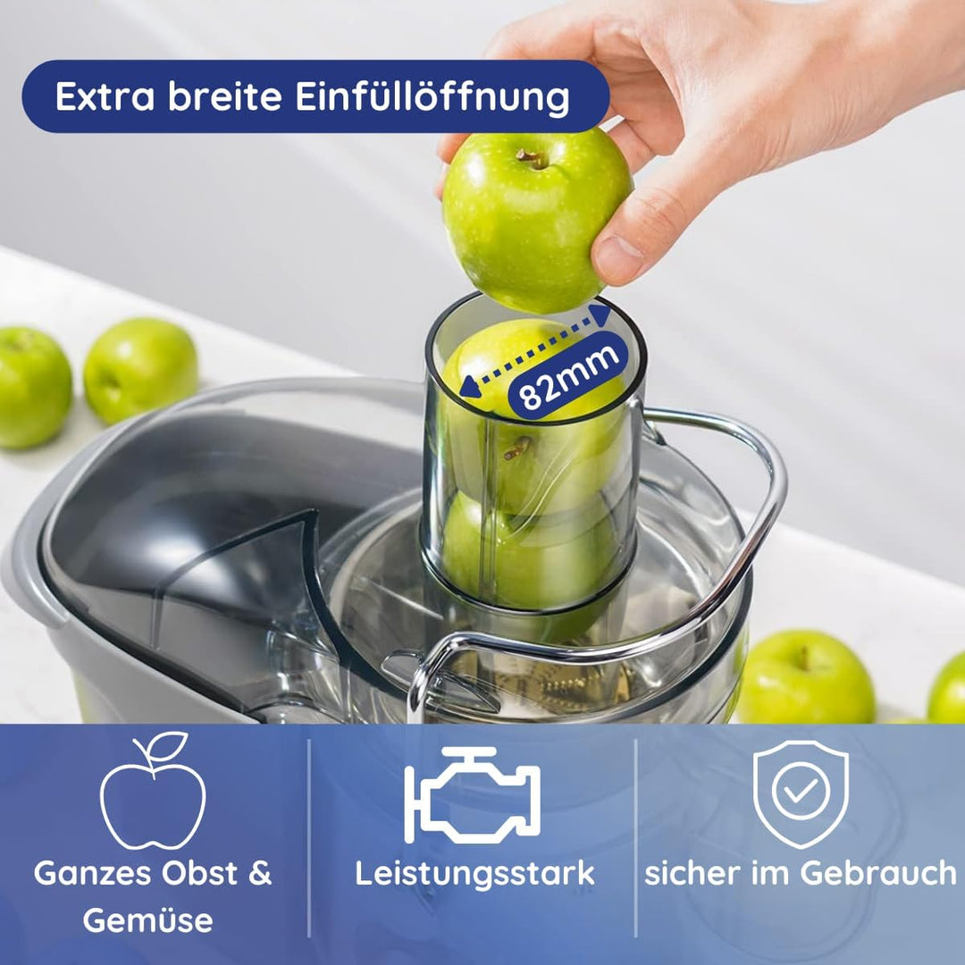 Safecourt Kitchen Entsafter Gemüse und Obst - Slow Juicer [1300W, 2 Stufen für hart &amp; weich] - Saftp