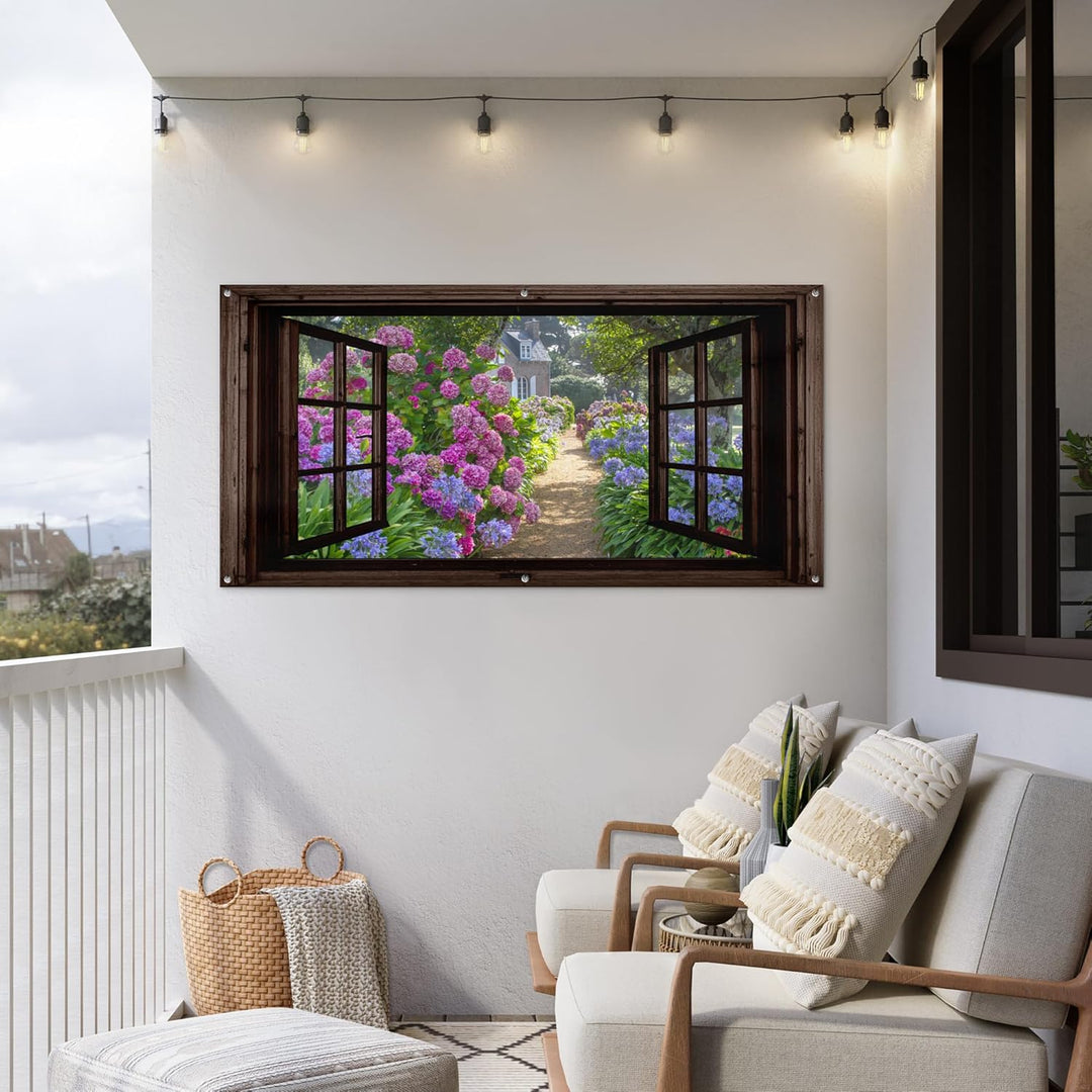 MuchoWow© Gartenposter Gross 160x80 cm XXL Outdoor Bilder Gartendeko für draussen Wetterfest Garten