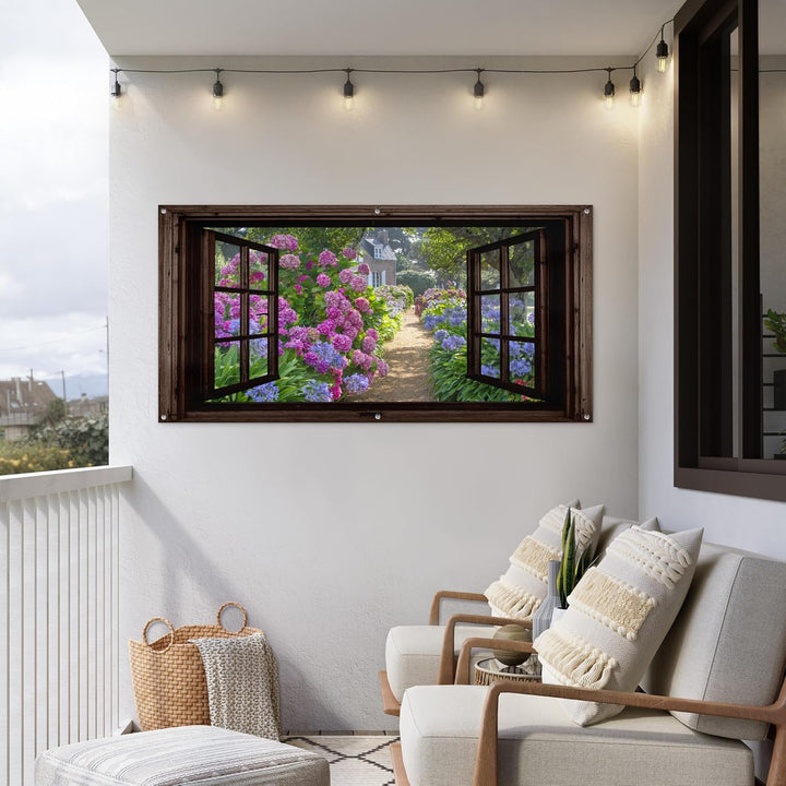 MuchoWow© Gartenposter Gross 160x80 cm XXL Outdoor Bilder Gartendeko für draussen Wetterfest Garten