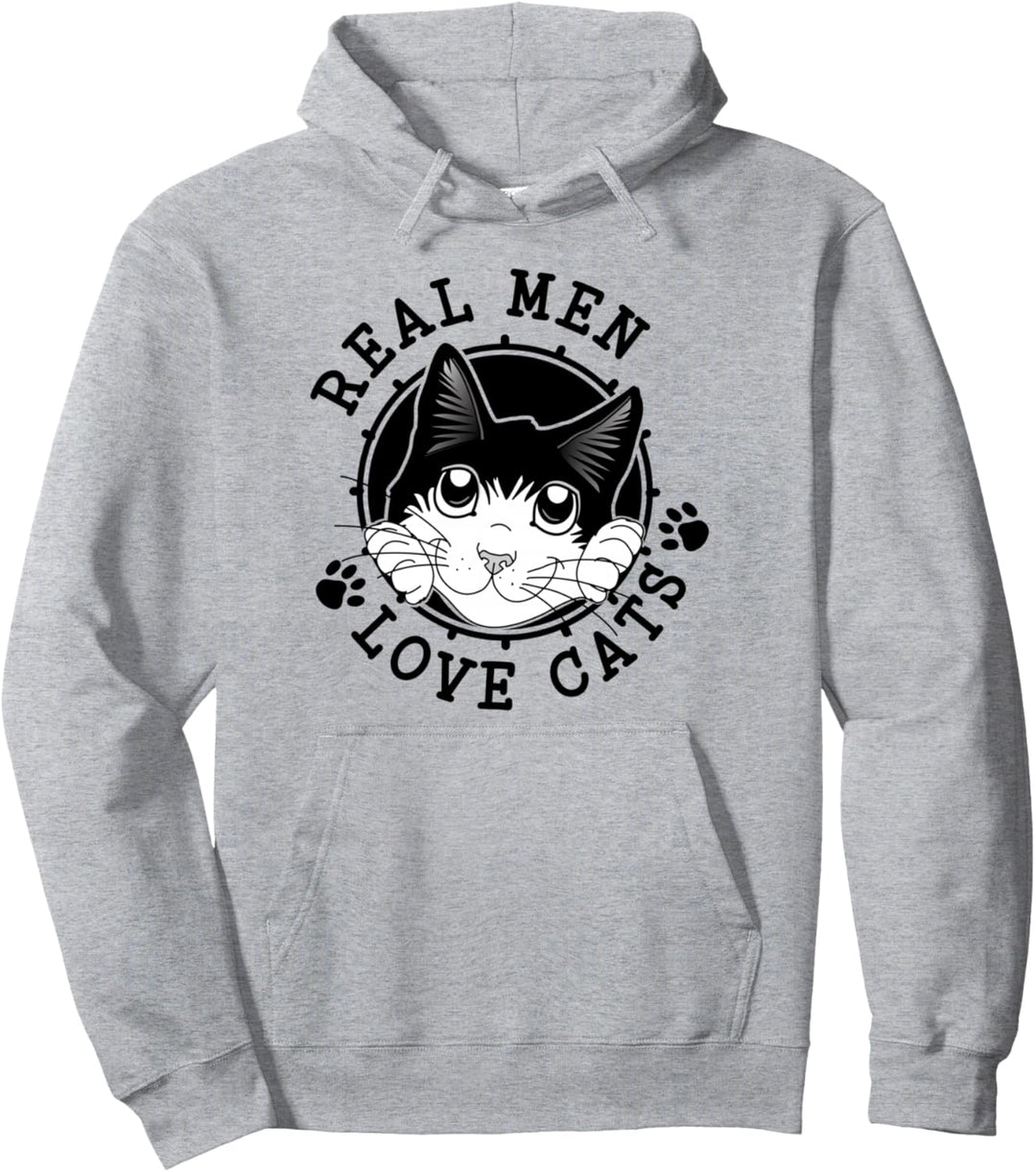 Echte Männer lieben Katzen für Katzen, Väter, Mütter oder jede Katze Pullover Hoodie