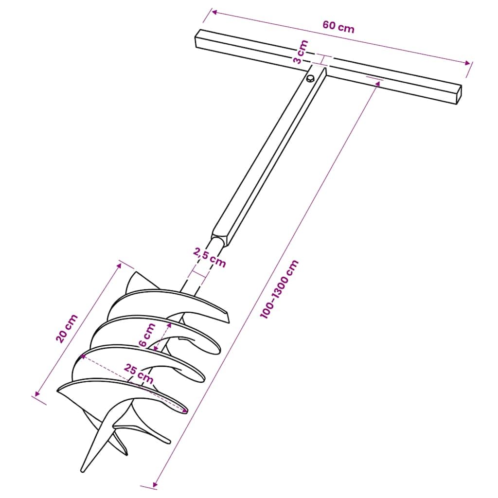 vidaXL Erdbohrer 200 mm Brunnenbohrer Erdbohrgerät Brunnenbau Bohrgerät Rohr mit 13 m Röhren/200 mm,
