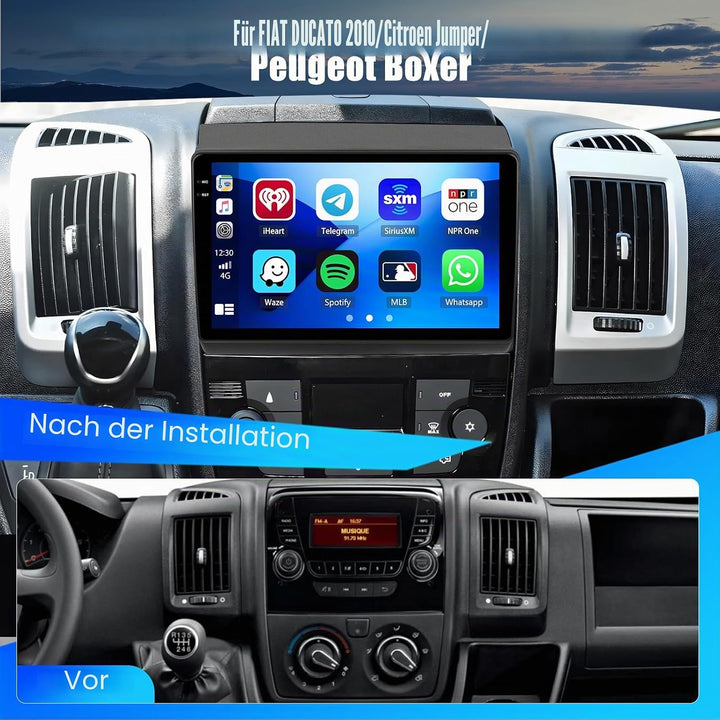 Hikity 4+64G Android 15 Autoradio für FIAT DUCATO 2010/Citroen Jumper/Peugeot Boxer, 9" Incell Bilds