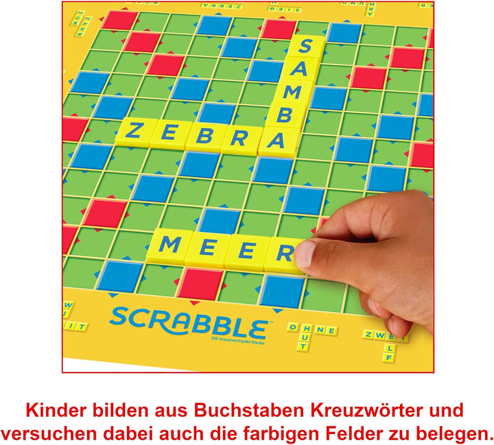 Mattel Games Scrabble Junior Wörterspiel und Kinderspiel, Kinderspiele Brettspiele geeignet für 2 -