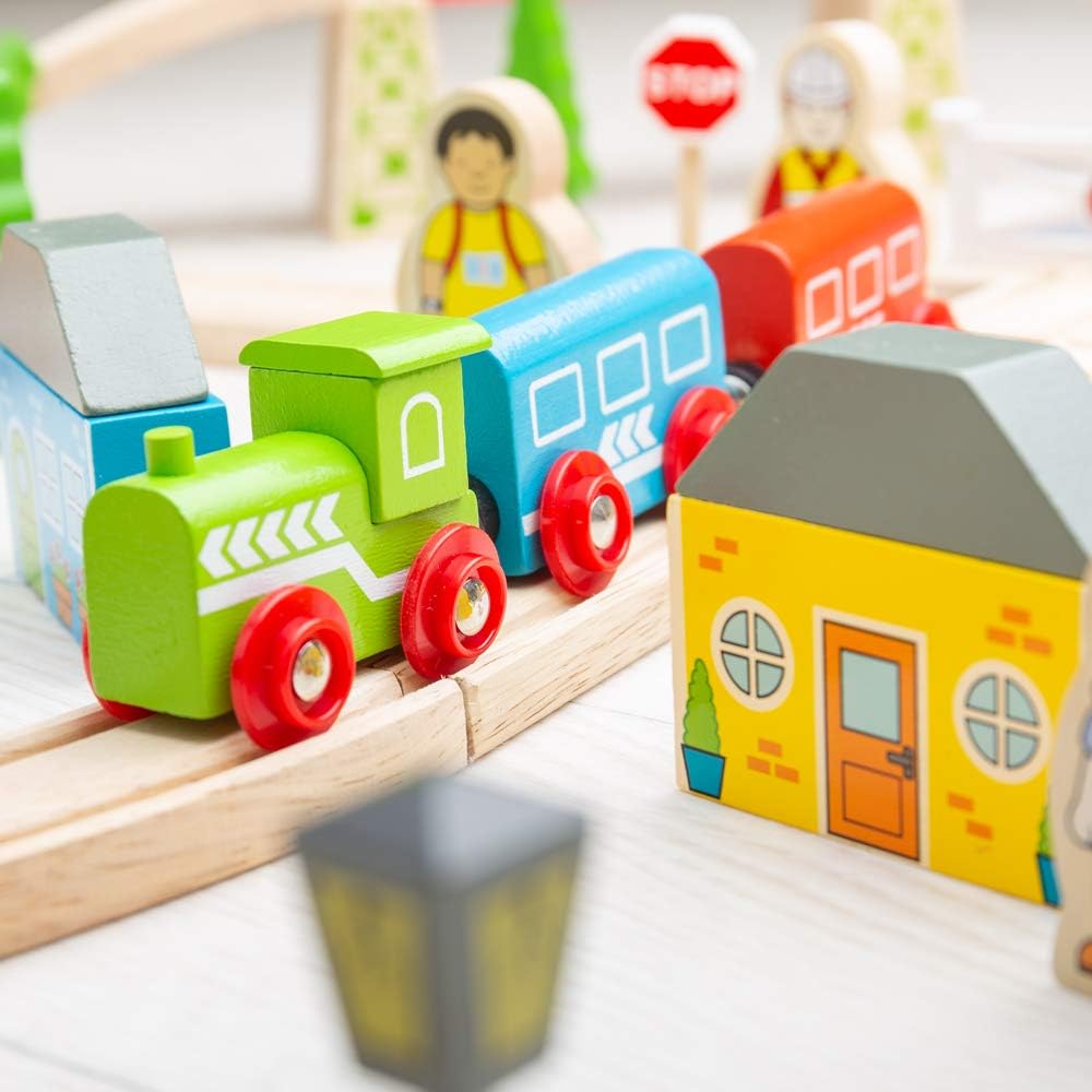 Bigjigs Rail Holzeisenbahn Set Stadt und Land