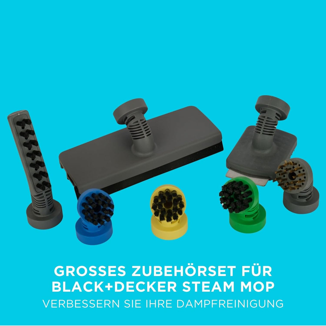 Black+Decker Zubehör-Set (für Steam Mop FSMH1621/Steambuster FSS1600 7-tlg, Fugen-;Drahtbürste/Fenst