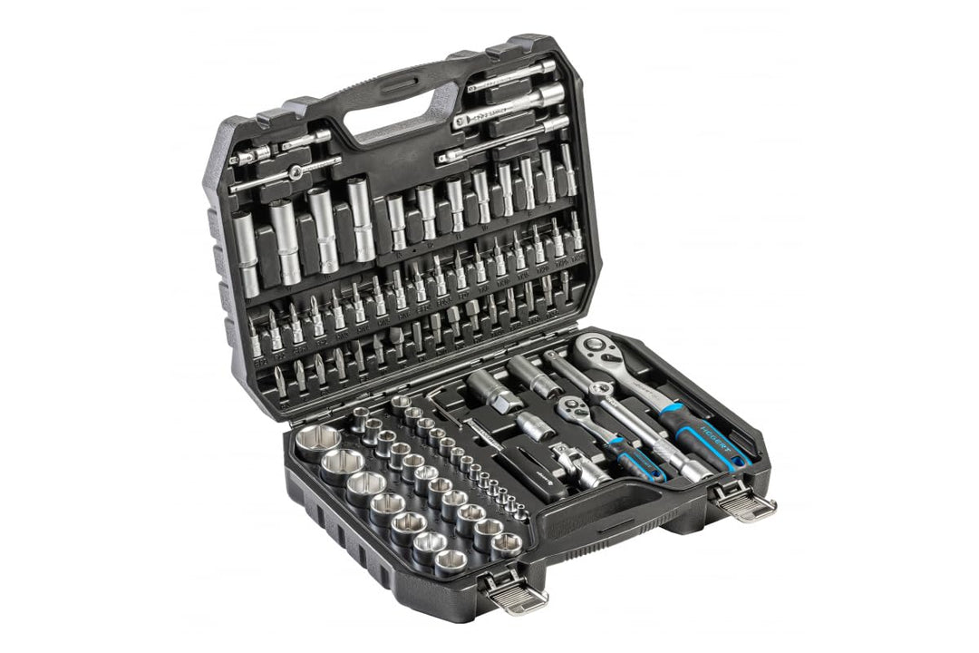 HÖGERT TECHNIK Werkzeugset 95-teilig, CrV, Ratschen 1/4" und 1/2", Steckschlüsselsatz, Schraubendreh