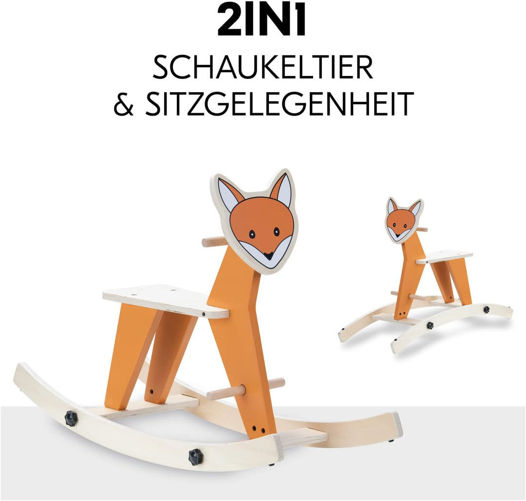 hauck Schaukeltier für Kleinkinder Rock N Swing ab 18 Monate bis 50 kg, Schaukelpferd Holz (FSC® Zer