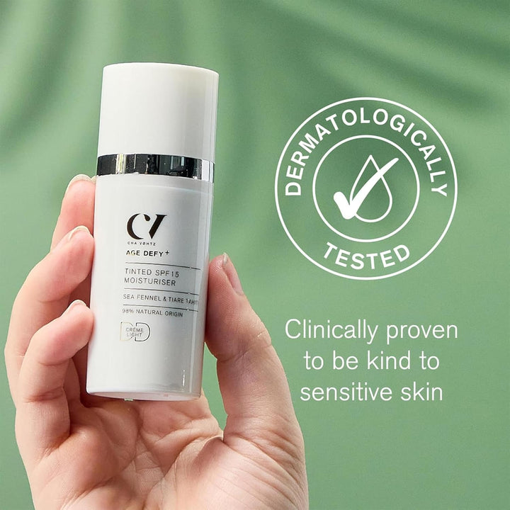Age Defy+ Getönter Schutz-Moisturizer LSF15 – Leicht, 30 ml | Natürlich getönter Moisturizer von Cha