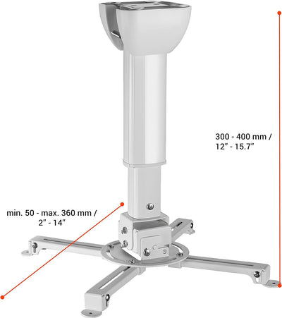 celexon neigbare Beamer-Deckenhalterung weiss Multicel 3040Pro - 30-40cm Deckenabstand - bis 15kg 30