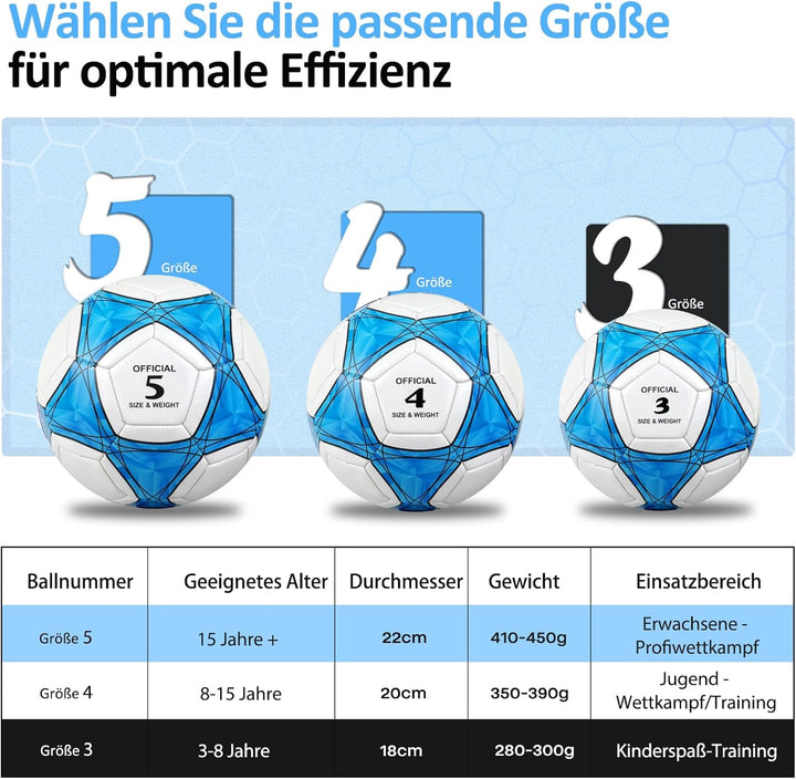 Fussball Grösse 4/5 Kinder,Fussball Kinder,Standard Trainingsfussball, Lederfussball,Verhindern Spre