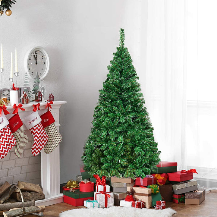 COSTWAY 150cm Künstlicher Weihnachtsbaum, Tannenbaum mit Metallständer, Christbaum PVC Nadeln, Kunst