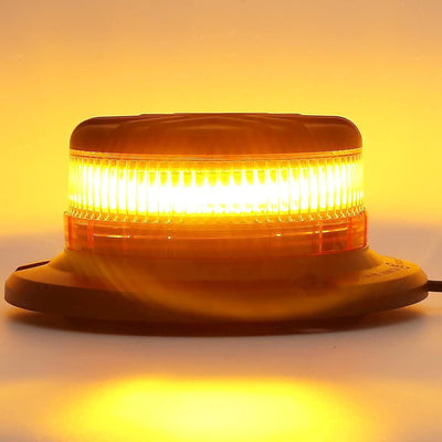 AGRISHOP 12V/24V LED Rundumleuchte Blitzleuchte Mit Magnetfuss,LED Rundumleuchte Gelb Warnleucht，45L