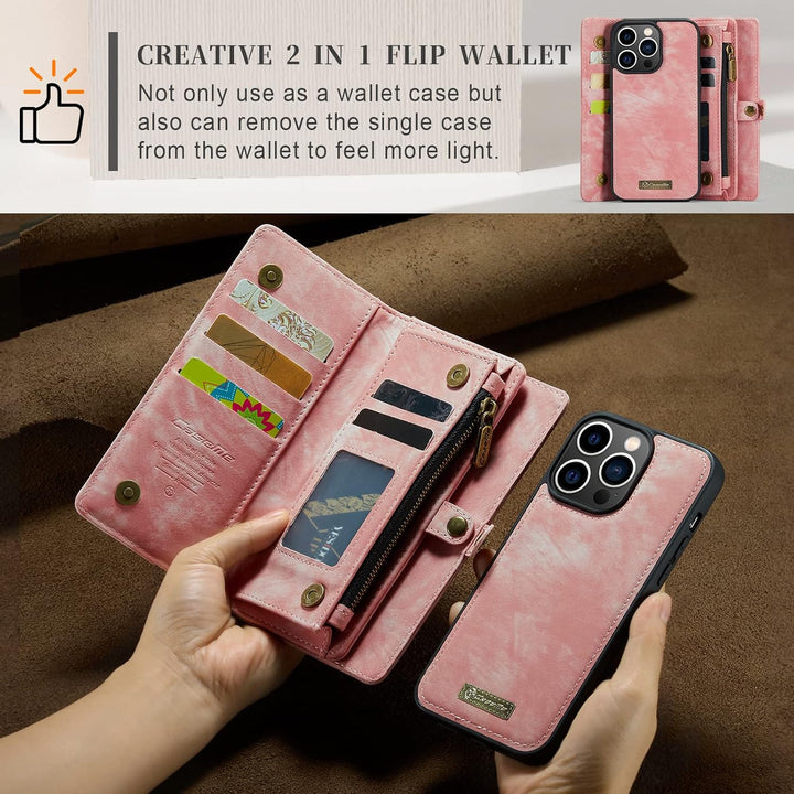 UFinetech iPhone 14 Pro Max Hülle, Flip Leder TPU Stossfeste Kartenfach Tasche Handyhülle iPhone 14