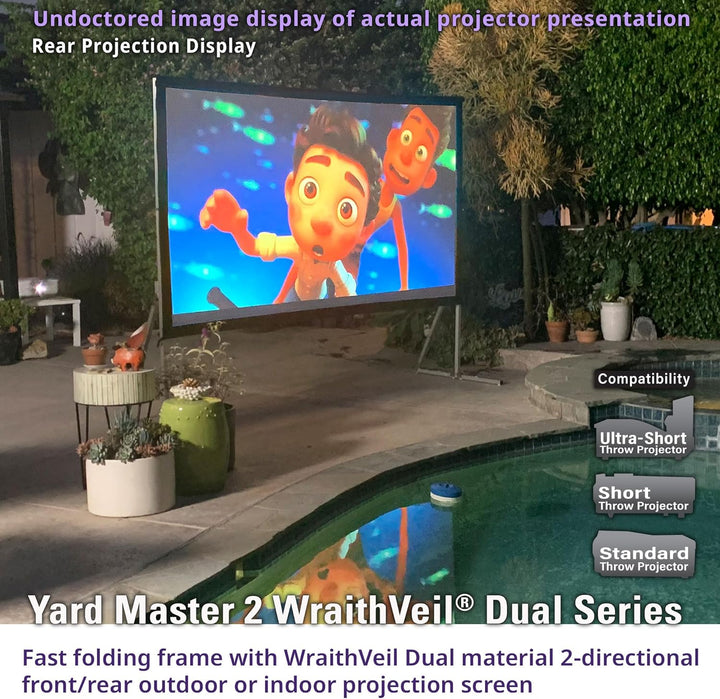 Elite Screens OMS100H2-DUAL Mobile Garten Leinwand Yard Master 2 Dual 222 Outdoor Projection Screen