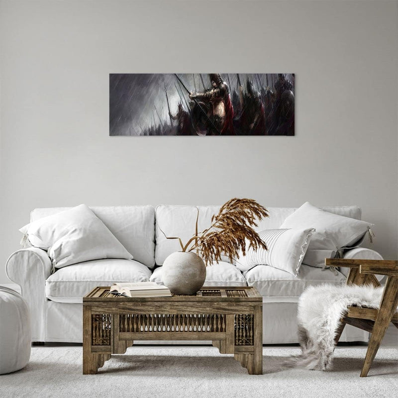 Panorama Bilder auf Leinwand ritter kampf feld Leinwandbild 90x30cm Wandbilder Dekoration Wohnzimmer