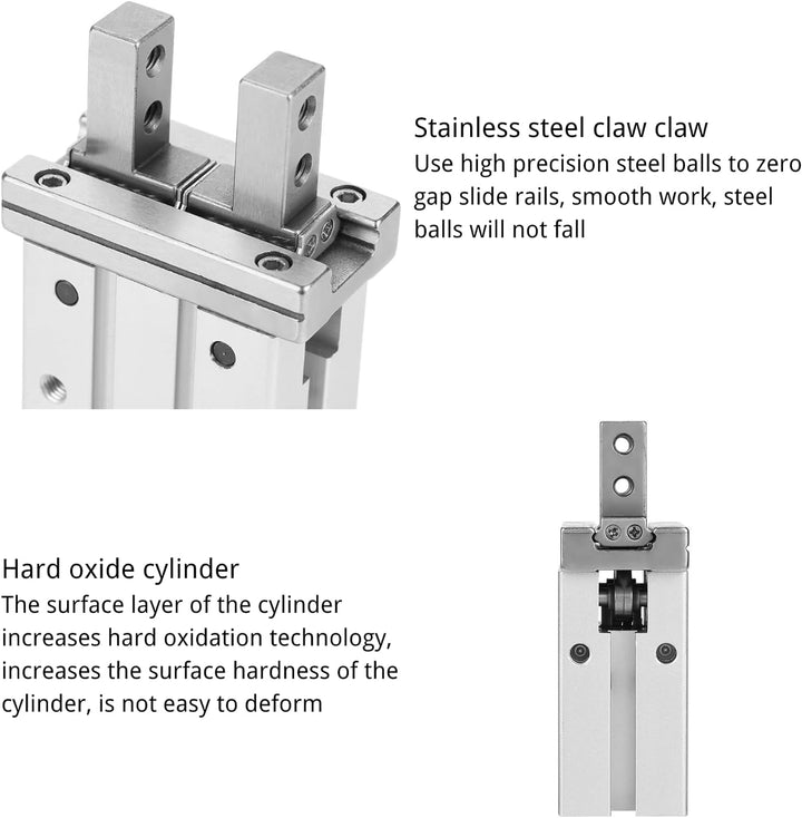 Jadeshay Parallel Greifer, MHZ2-20D 20mm Pneumatikzylinder Luftgreifer-Pneumatikzylinder Paralleler