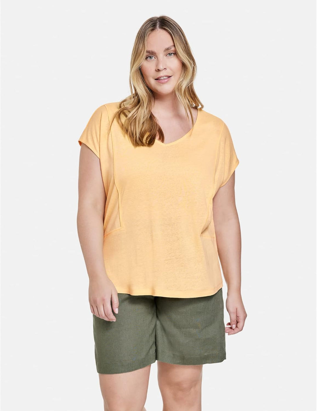 Samoon Damen 871055-26221 T Shirt, Honeymelon, 44 EU