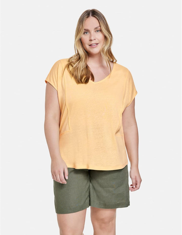 Samoon Damen 871055-26221 T Shirt, Honeymelon, 44 EU