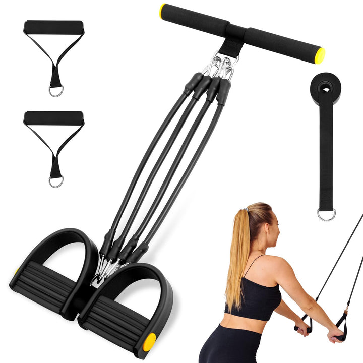 Flintronic Verstellbarer Chest Expander Fitness Widerstandsbänder mit 3 Strings o 5 Strings, Verstel