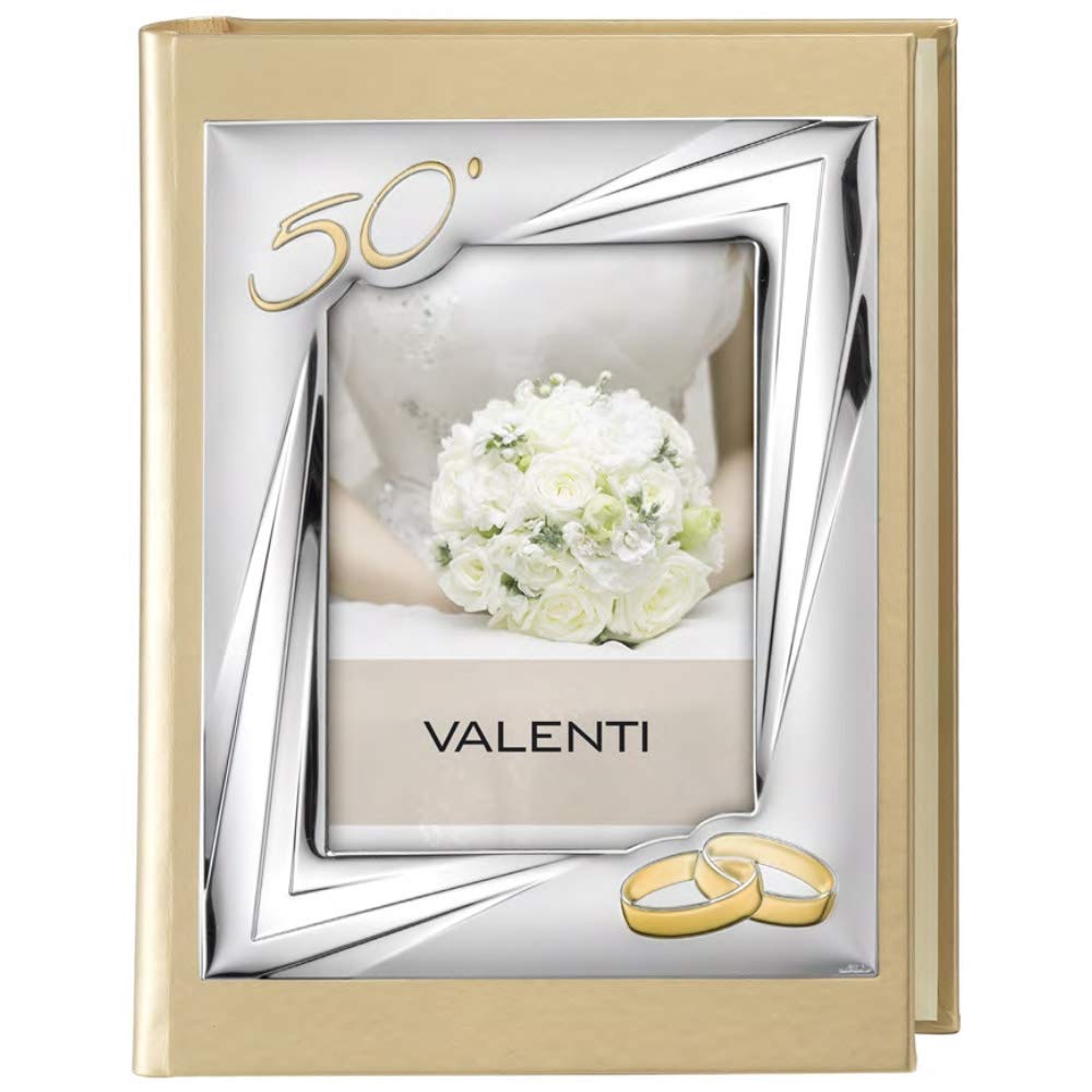 Valenti Argenti Fotoalbum zum 50. Jahrestag, Hochzeit, Gold, Einband 13 x 18 cm