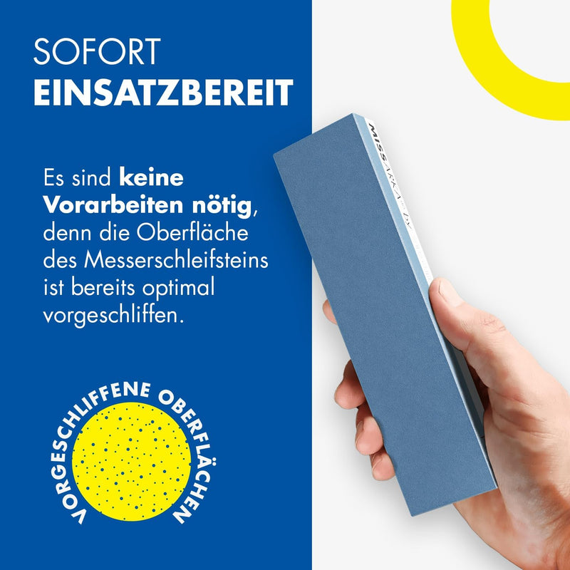 Zische Missarka Blue | Kombi Schleifstein FEPA 500 / 1200 (JIS 1200 / 4000) | Feiner Schliff für Mes