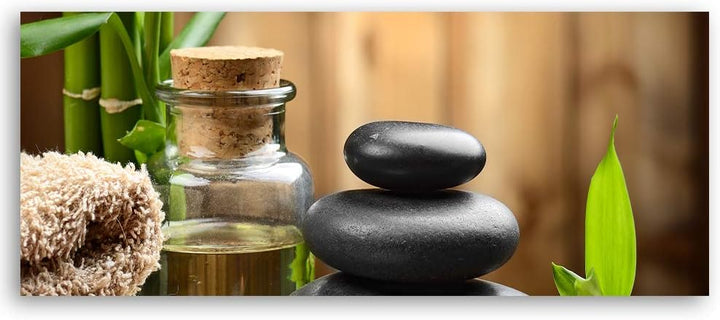 Wandbild Spa Modern Deko Kunst Bilder Zen Braun 118x40 cm Deko Paneel 118x40 cm Braun_b, Deko Paneel