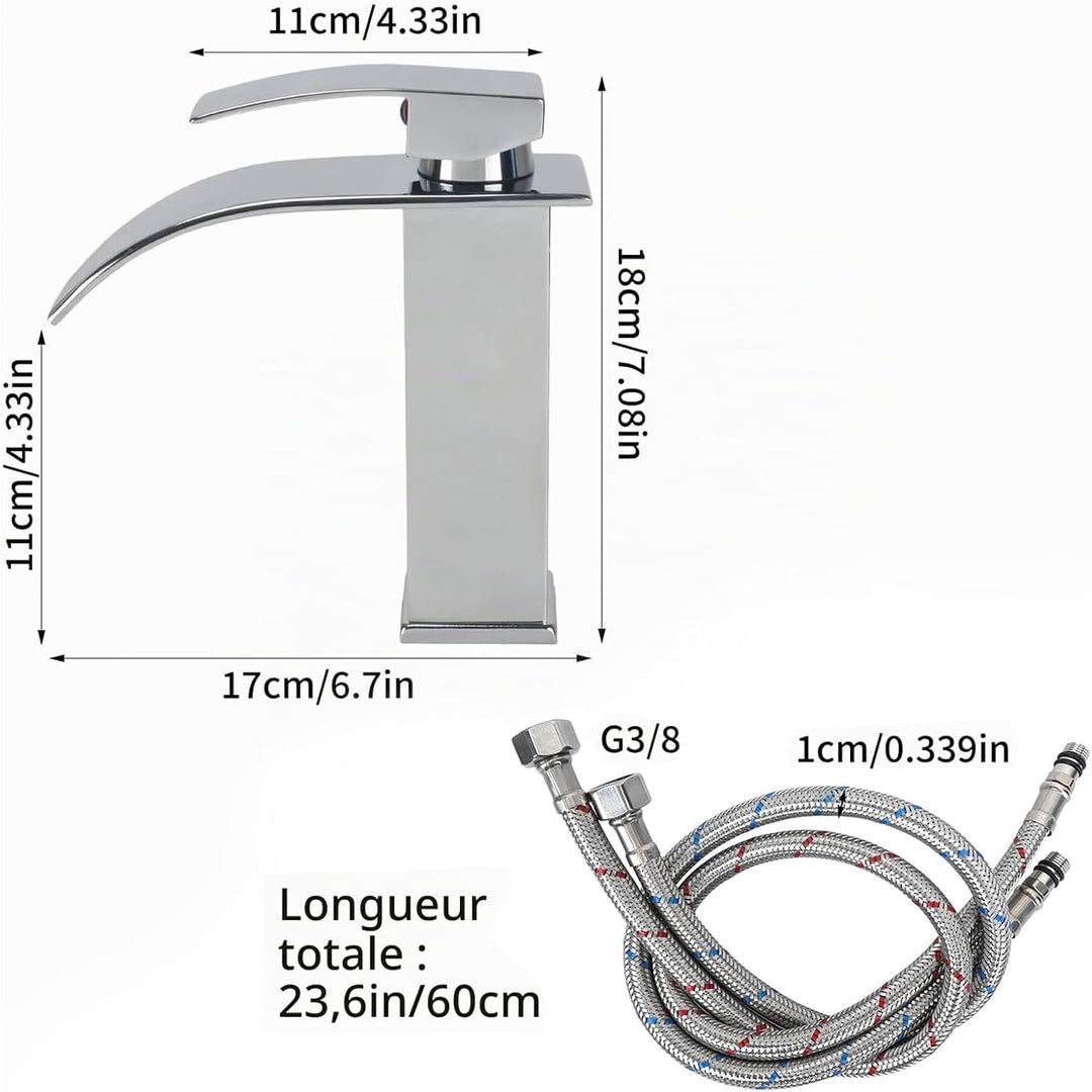 Wasserhahn Bad Wasserfall Wasserhahn Edelstahl Waschbeckenarmatur Waschtischarmatur Waschbecken Arma