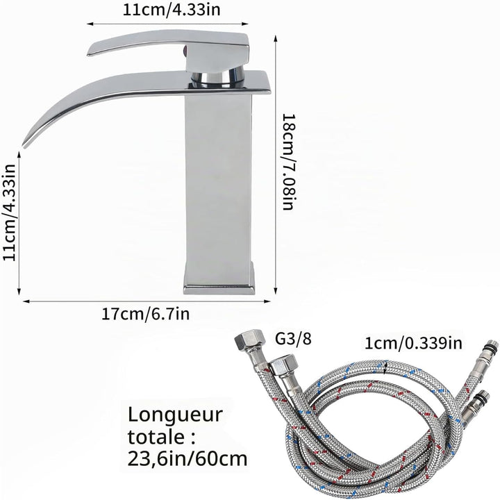 Wasserhahn Bad Wasserfall Wasserhahn Edelstahl Waschbeckenarmatur Waschtischarmatur Waschbecken Arma