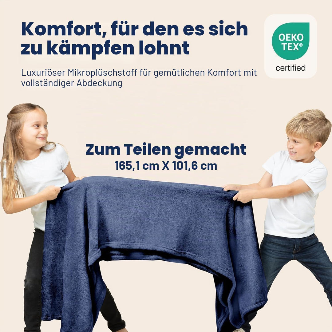 EverSnug Reisedecke und -Kissen - hochwertige, weiche 2-in-1-Flugzeugdecke mit weichem Kopfkissenbez