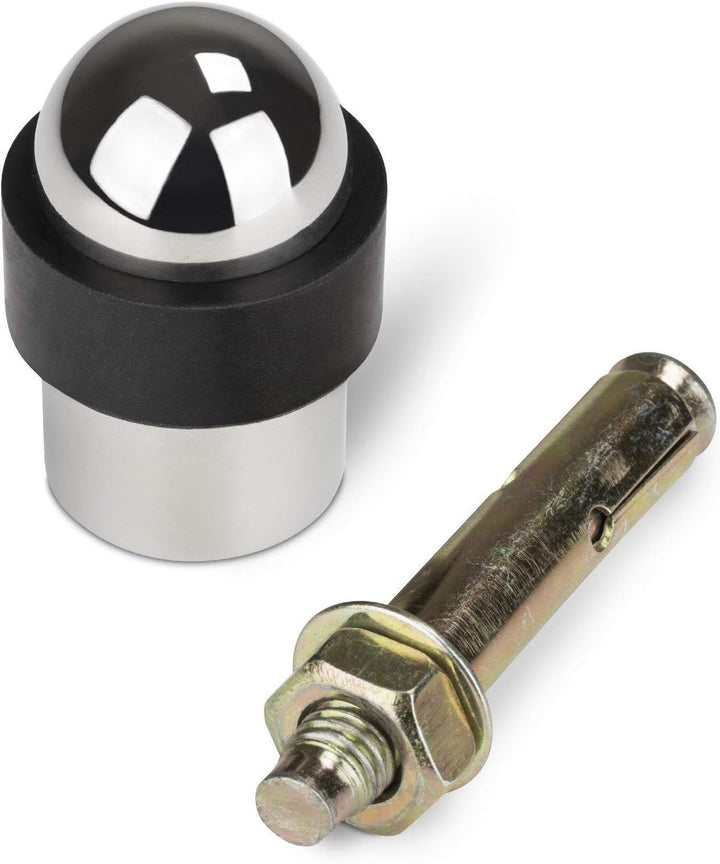 4 x STOPPLA® Türpuffer echt Edelstahl poliert Ø 35 mm Höhe 51 mm Bodentürstopper für Bodenmontage 4