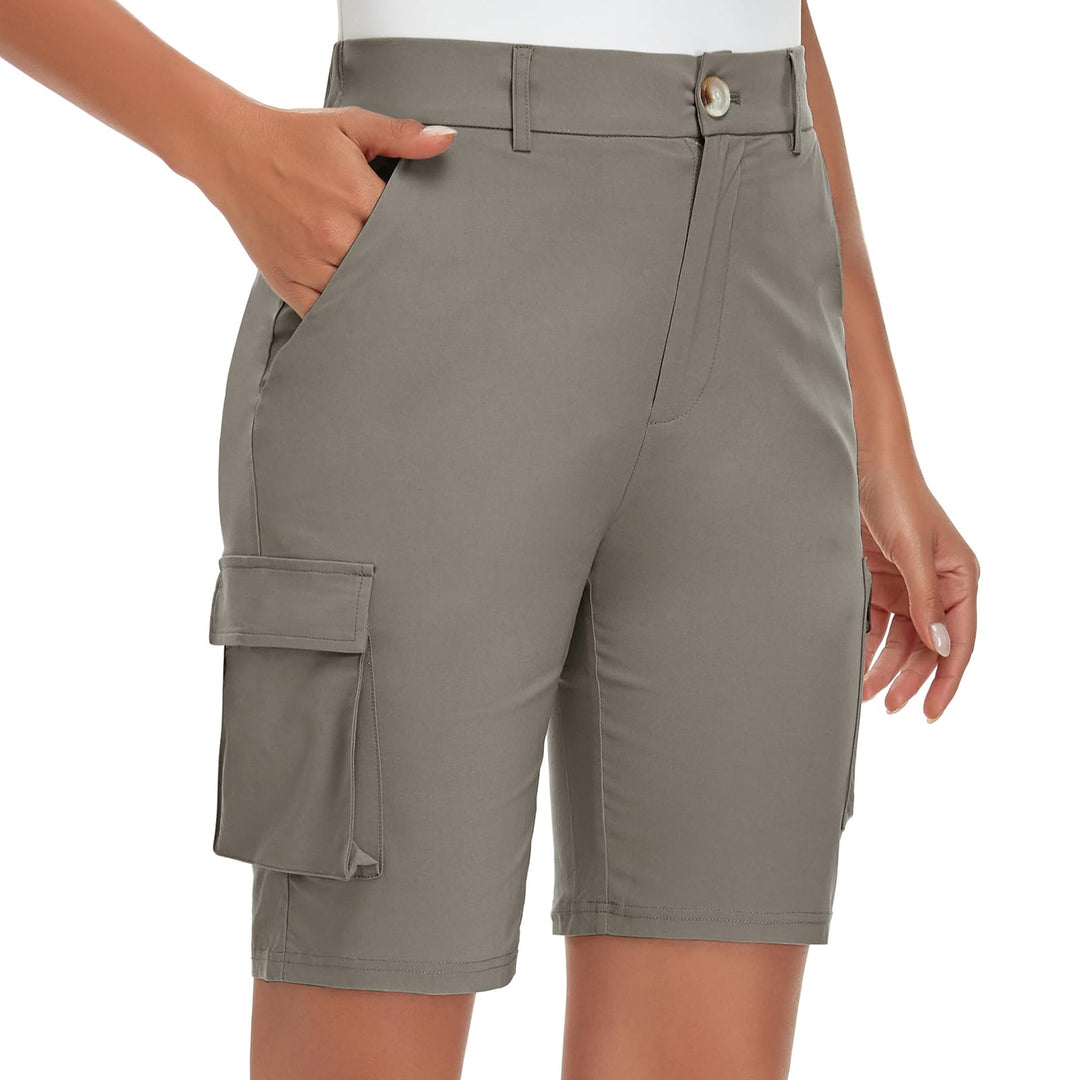 Soneven Wanderhose Damen Kurz Cargoshorts Bermuda Shorts Sommer Outdoor Trekkinghose Leichte Schnell