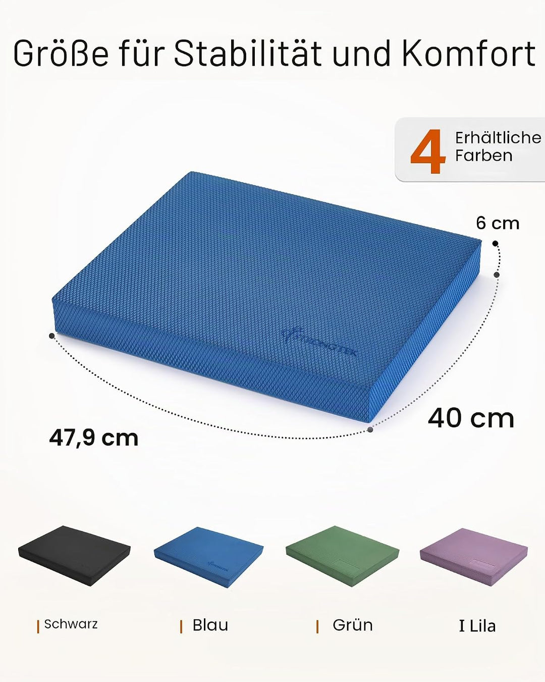 StrongTek Extra breites Schaumstoff-Balance-Pad für Physiotherapie, 48,3 x 40,1 x 6,1 cm, hochdichte