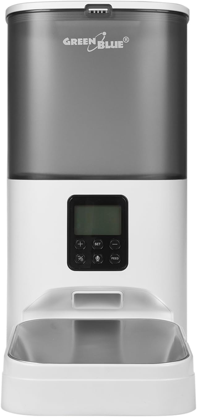 Green Blue Automatischer Futterspender für Haustiere 6 Liter | bis zu 8 Mahlzeiten pro Tag programmi