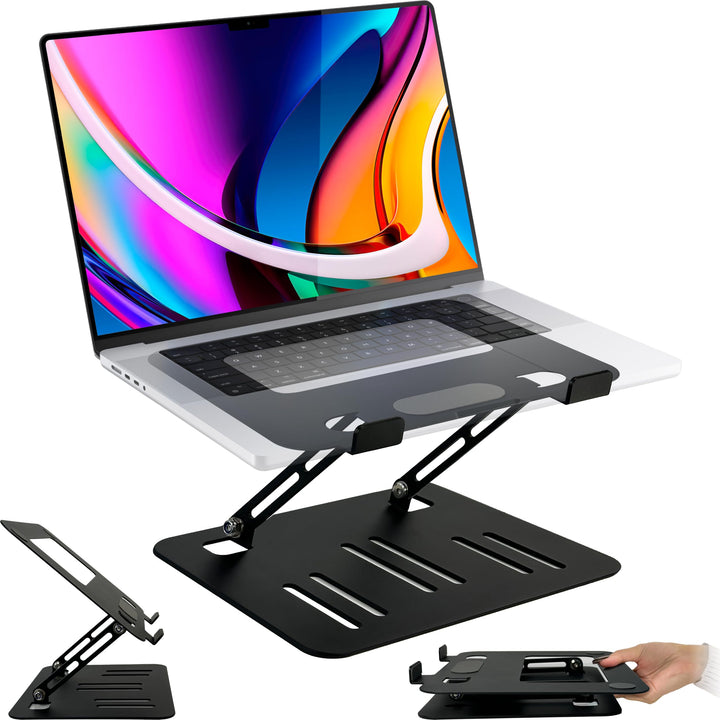 MyGadget Metall Laptop Ständer bis 17 Zoll Notebooks [individuell höhenverstellbar & mit Wärmeableit