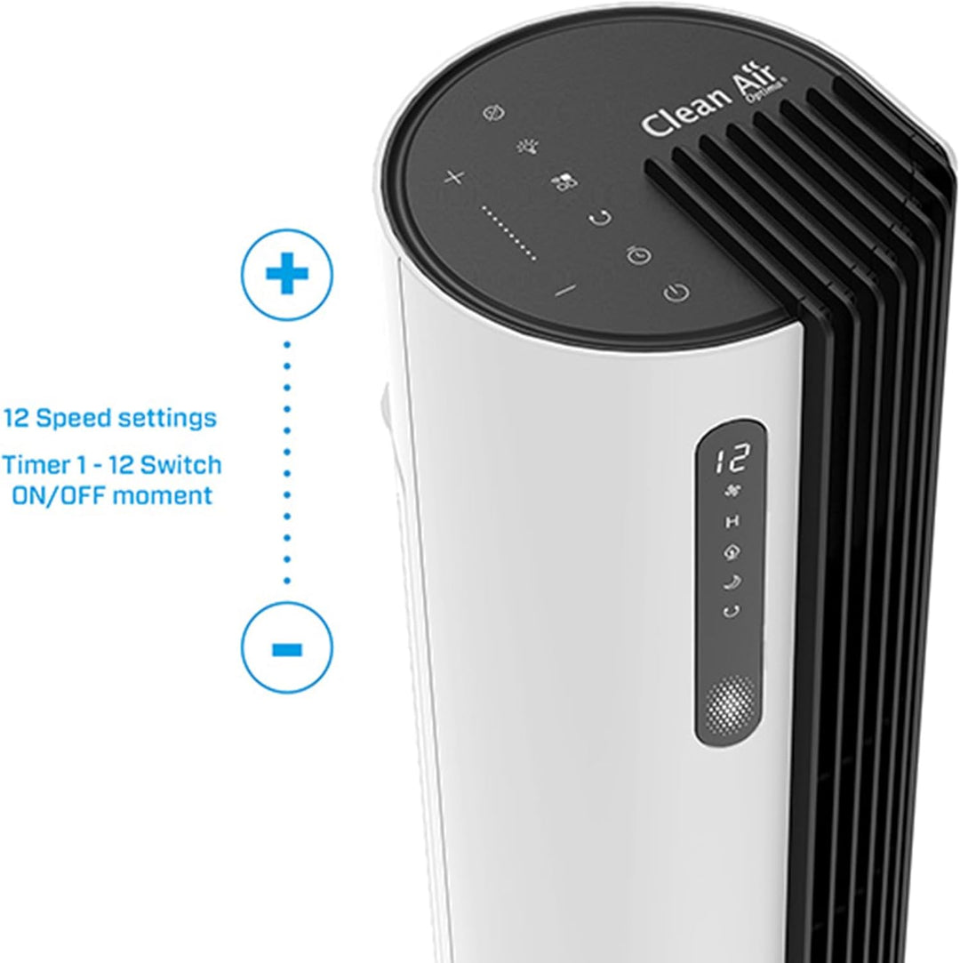 Clean Air Optima CA-407W Smart - Luxe Turmventilator - Luftbewegung: bis 500m³/h - Oszillation: 90º