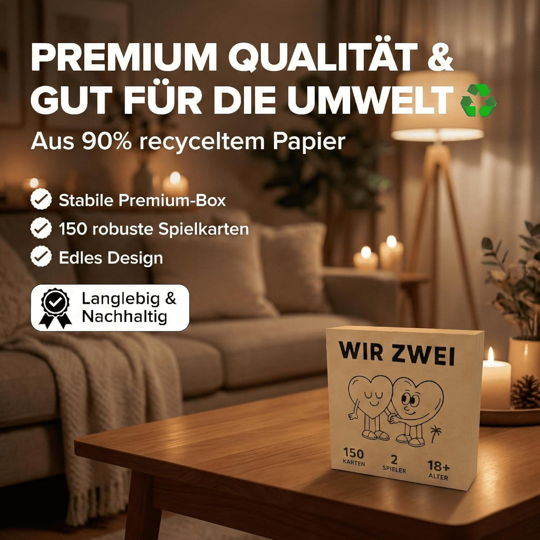 Wir Zwei – Spiel für Paare zu zweit | Mit lustigen Aufgaben & Fragen | Pärchen Geschenke für Freund