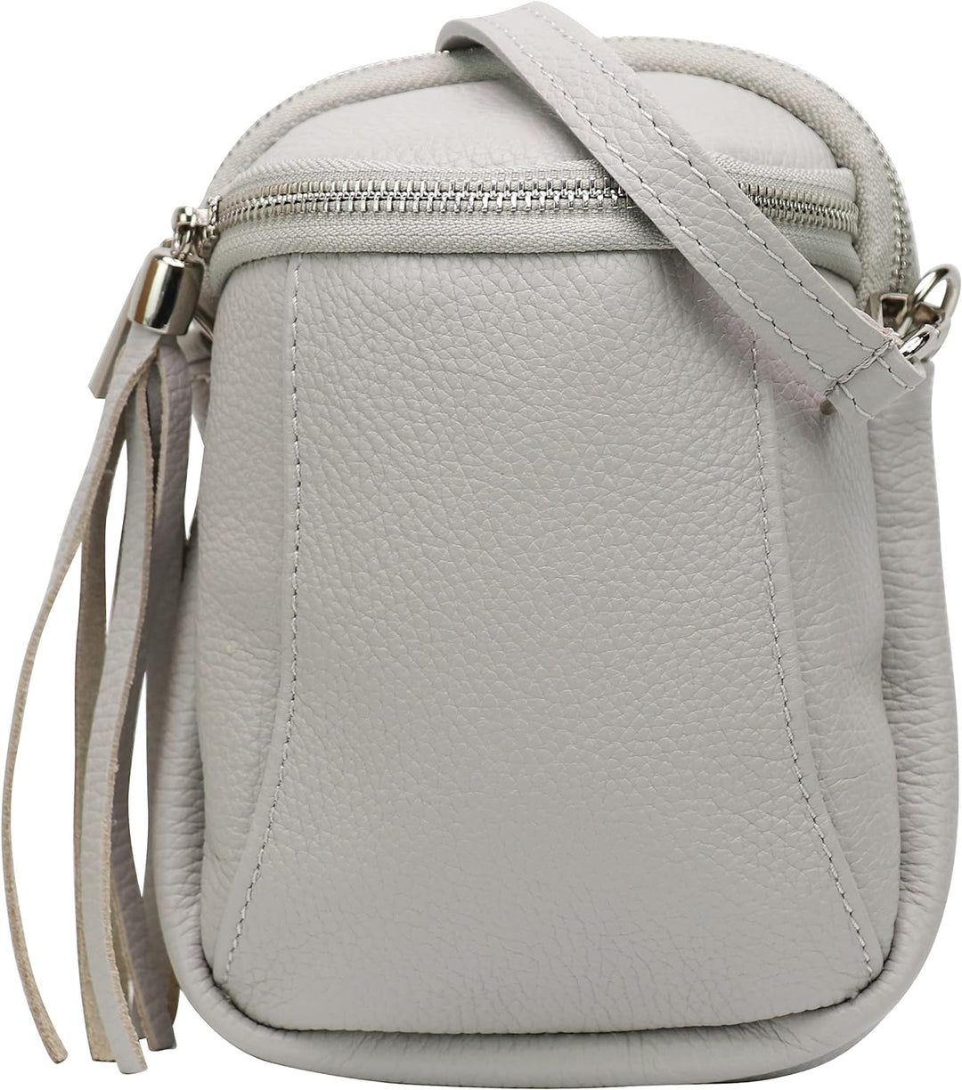 SH Leder Damen Handytasche Umhängetasche Geldbörse Multifunktion Beutel Schultertasche aus Echtleder