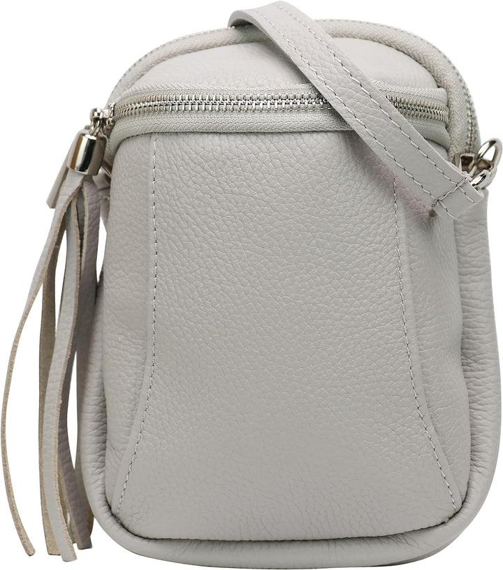 SH Leder Damen Handytasche Umhängetasche Geldbörse Multifunktion Beutel Schultertasche aus Echtleder