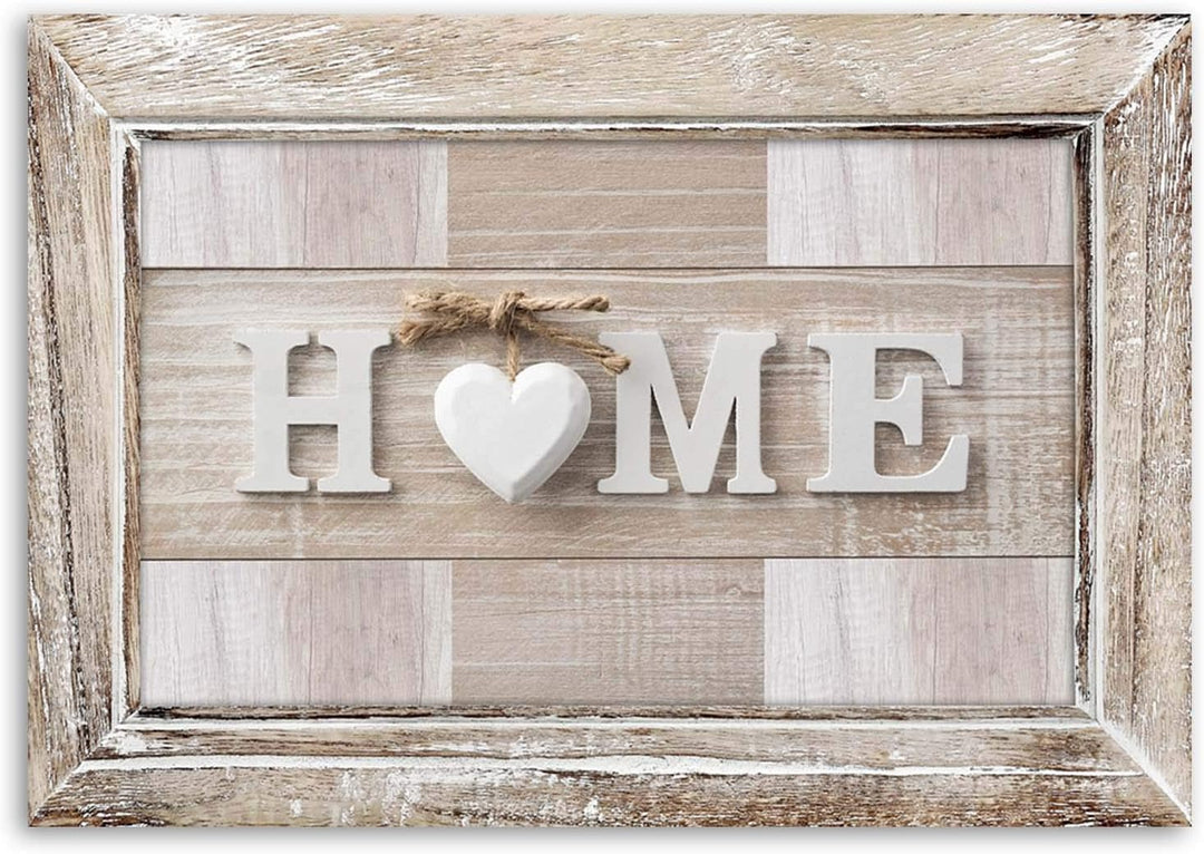 Leinwandbild XXL Home 120x80 cm Wandbild Kunst shabby chic Rahmen Illusion Braun M_15878 120L x 80B