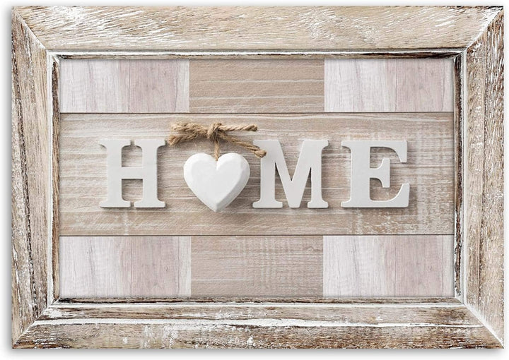 Leinwandbild XXL Home 120x80 cm Wandbild Kunst shabby chic Rahmen Illusion Braun M_15878 120L x 80B