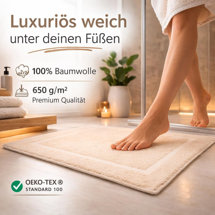 Betz 10 Stück Badvorleger Badematte Badteppich Duschvorleger Frottee Premium 100% Baumwolle Grösse 5
