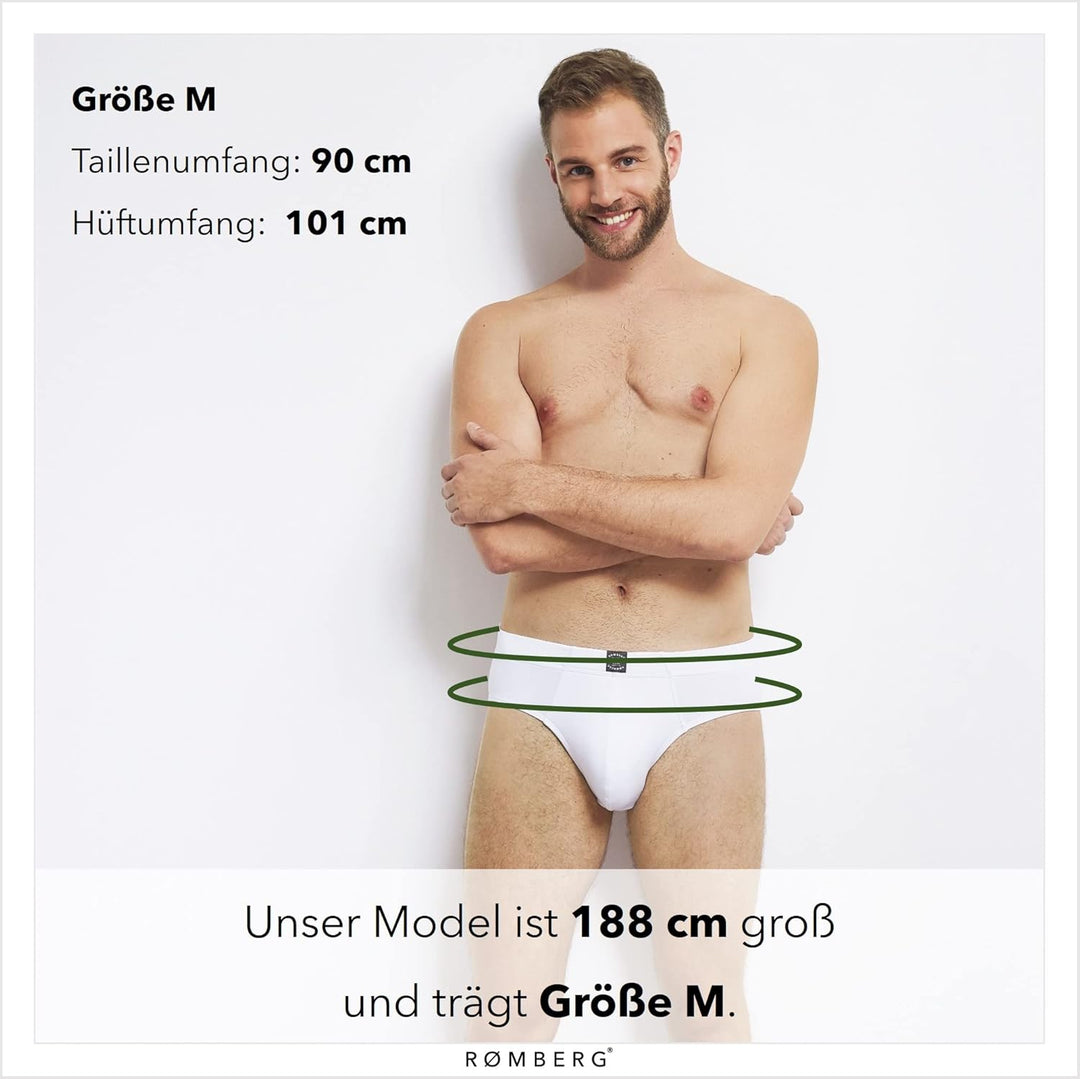Romberg Herren Unterhose, klassischer Slip, 6er Pack aus nachhaltiger Bio-Baumwolle (GOTS Zertifizie
