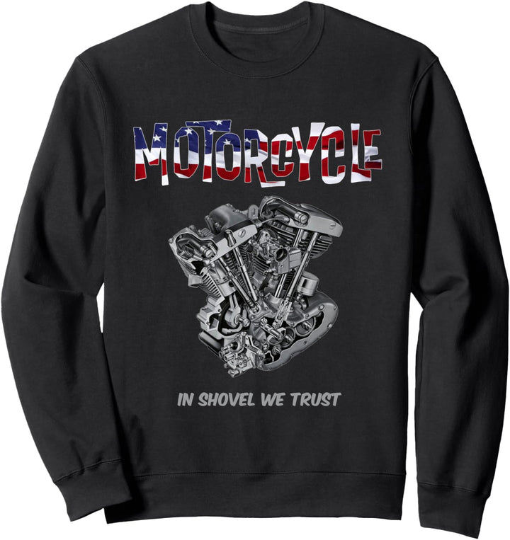 HD Shovelhead V-Twin Cutaway USA Flagge Motorradausrüstung Biker Sweatshirt