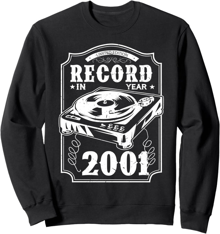19 Geburtstag 2001 Jahrgang Vinyl Geschenk Schallplatten Sweatshirt
