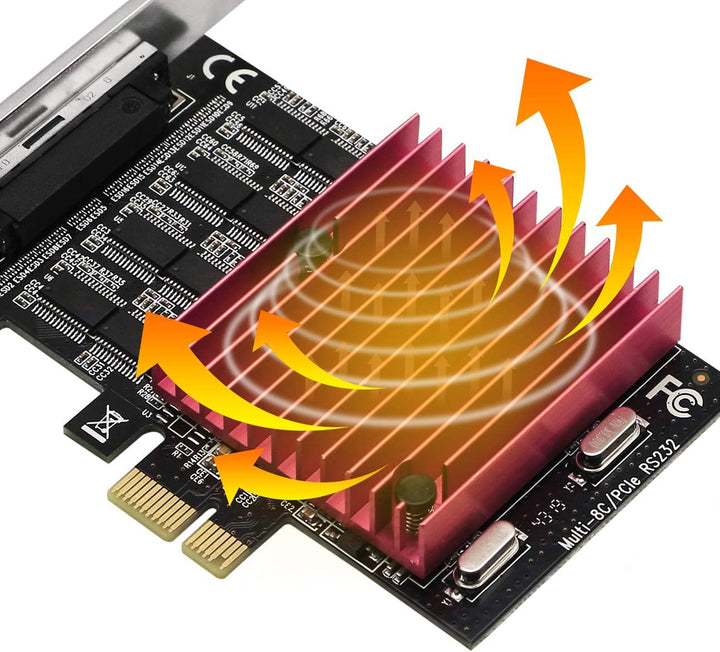 CERRXIAN PCIE zu 8 Port RS232 Erweiterungskarte, PCI-E X1, 8 Ports DB9 Serielle Karte, 8 Chipsatz PC